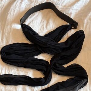 Isabel de Pedro Black Draped Silk Belt